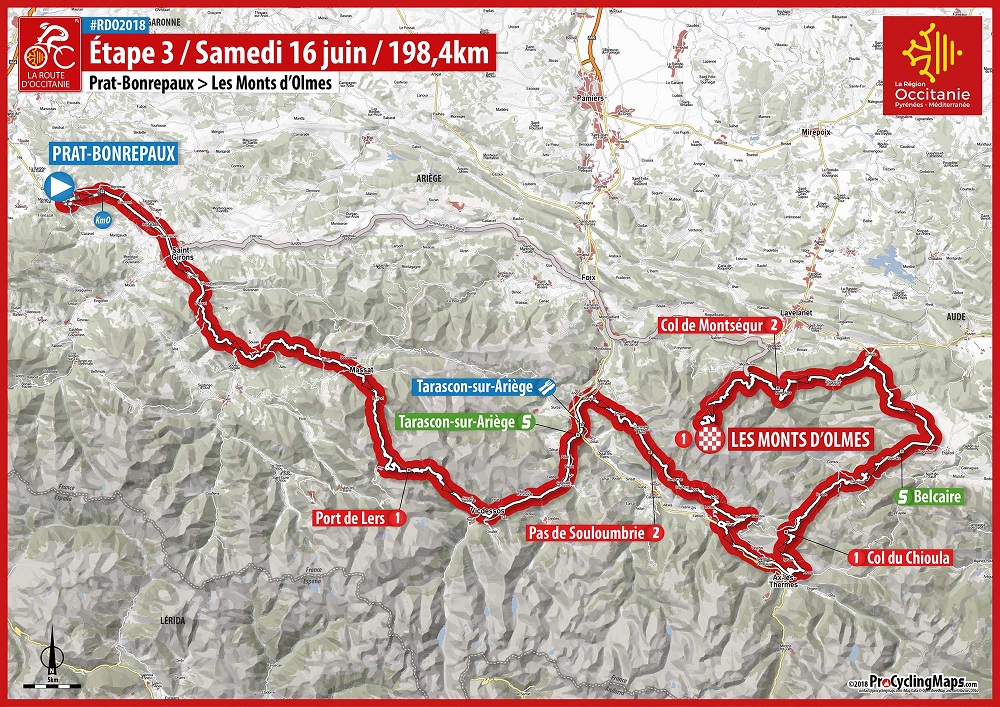 Streckenverlauf Route dOccitanie 2018 - Etappe 3