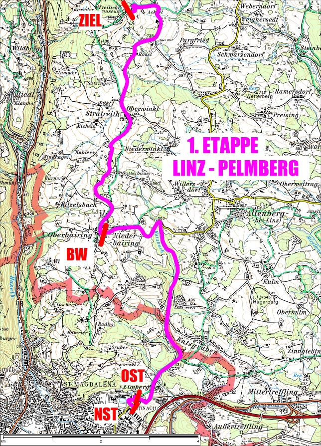 Streckenverlauf Obersterreichrundfahrt 2018 - Etappe 1