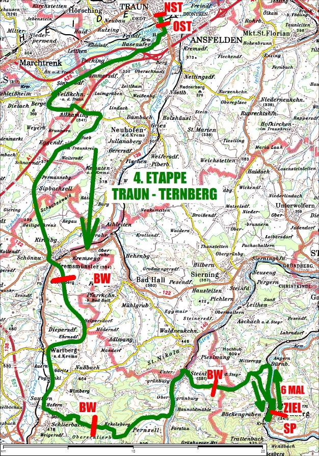 Streckenverlauf Obersterreichrundfahrt 2018 - Etappe 4