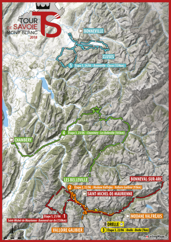 Streckenverlauf Le Tour de Savoie Mont Blanc 2018
