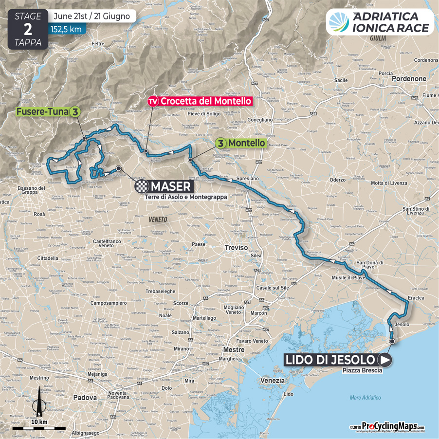 Streckenverlauf Adriatica Ionica Race 2018 - Etappe 2