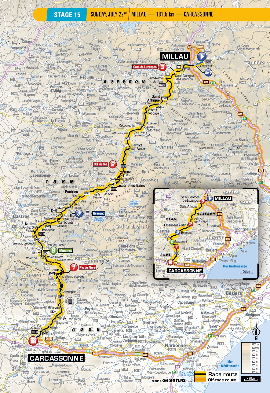 Tour De France 15. Etappe Streckenverlauf