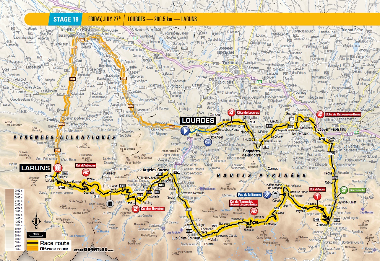 Streckenverlauf Tour de France 2018 - Etappe 19