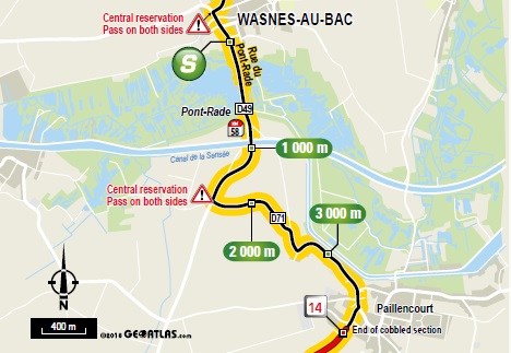 Streckenverlauf Tour de France 2018 - Etappe 9, Zwischensprint