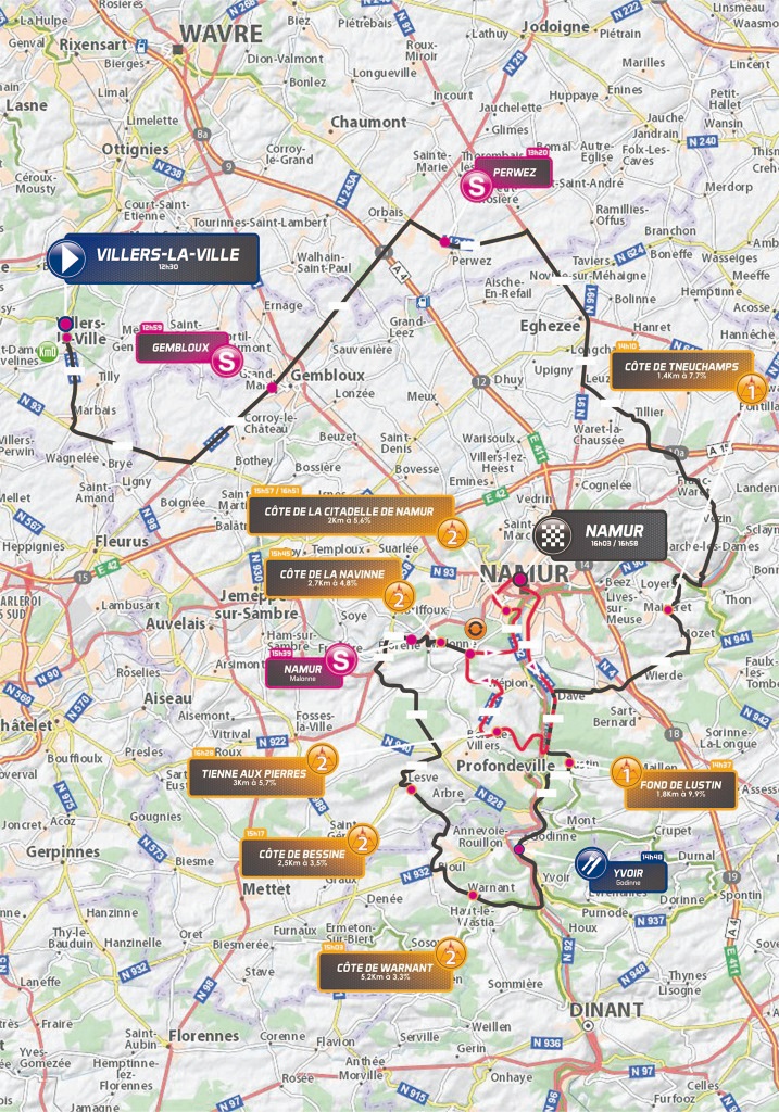 Streckenverlauf VOO-Tour de Wallonie 2018 - Etappe 2