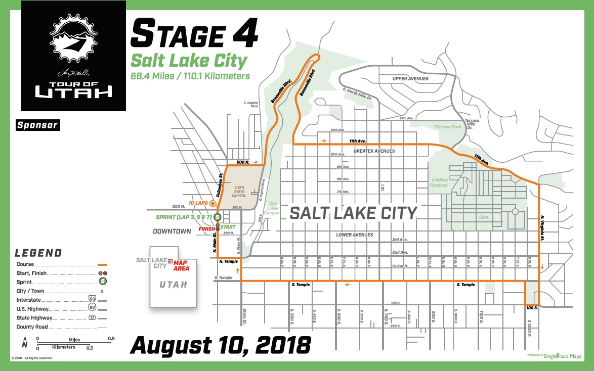 Streckenverlauf The Larry H. Miller Tour of Utah 2018 - Etappe 4
