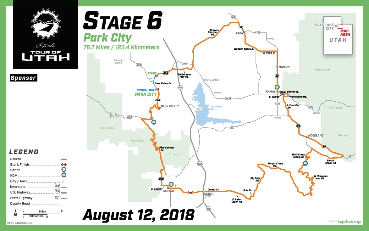 Streckenverlauf The Larry H. Miller Tour of Utah 2018 - Etappe 6