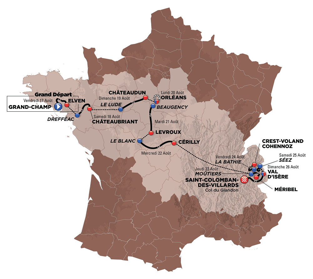 Streckenverlauf Tour de lAvenir 2018