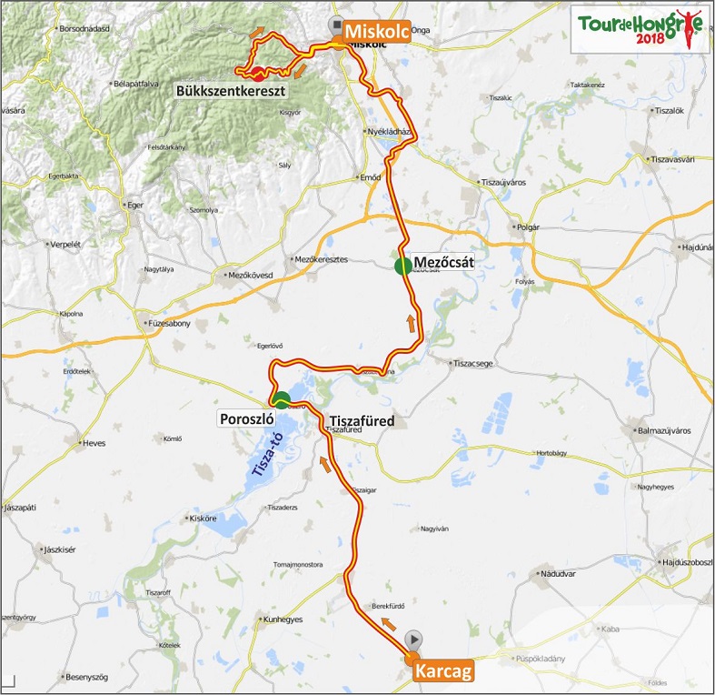 Streckenverlauf Tour de Hongrie 2018 - Etappe 4