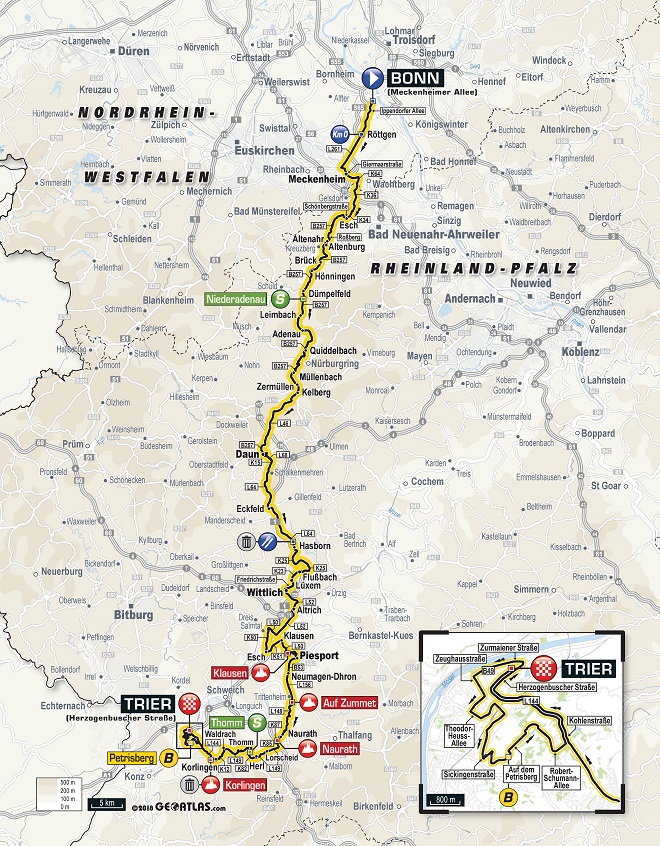 Streckenverlauf Deutschland Tour 2018 - Etappe 2