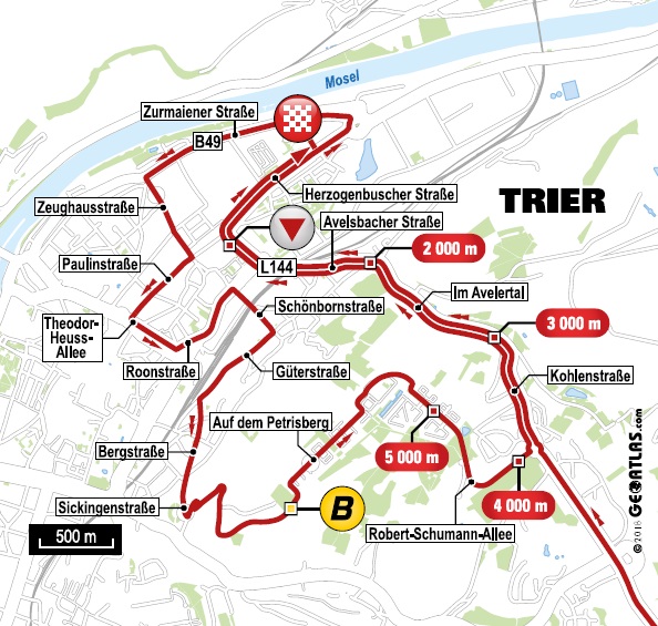 Streckenverlauf Deutschland Tour 2018 - Etappe 2, Zielankunft