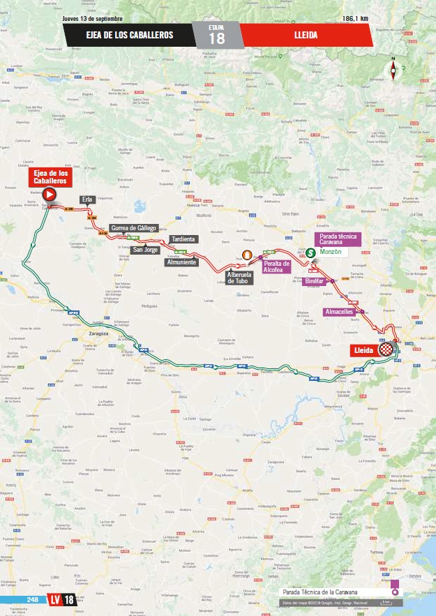 Streckenverlauf Vuelta a Espaa 2018 - Etappe 18