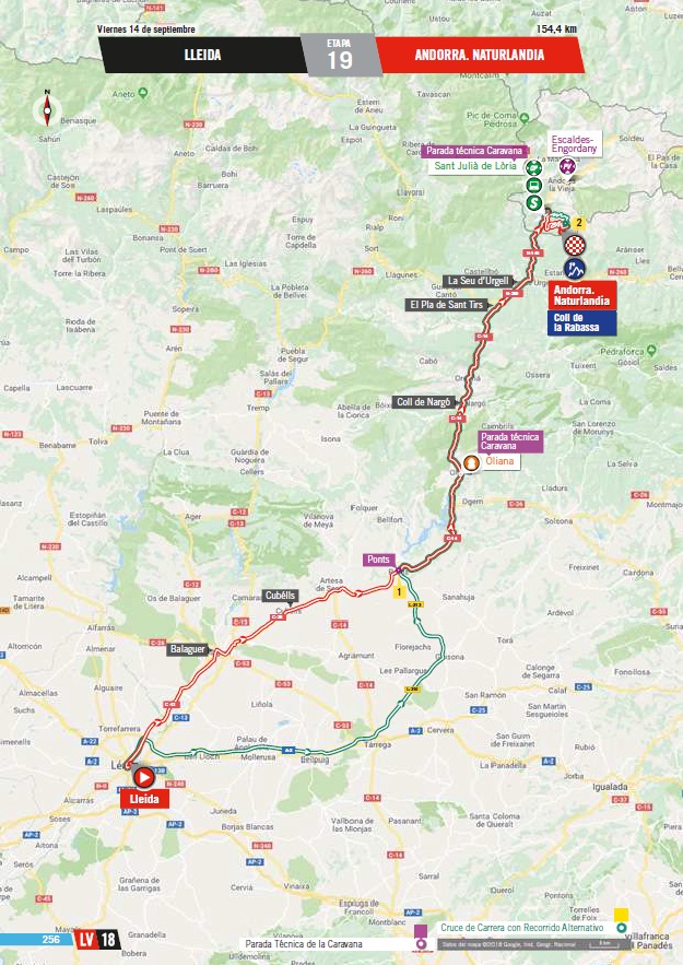 Streckenverlauf Vuelta a Espaa 2018 - Etappe 19