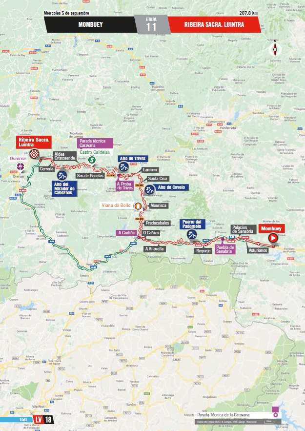 Streckenverlauf Vuelta a Espaa 2018 - Etappe 11