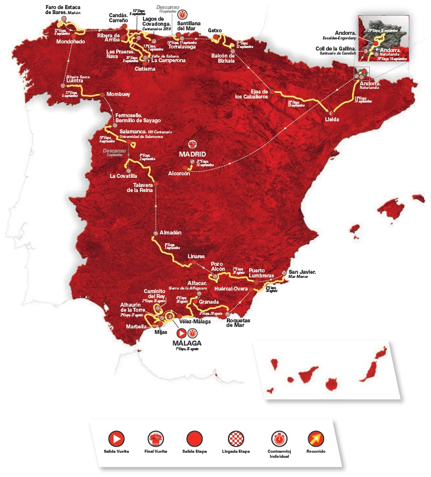 Streckenverlauf Vuelta a España 2018