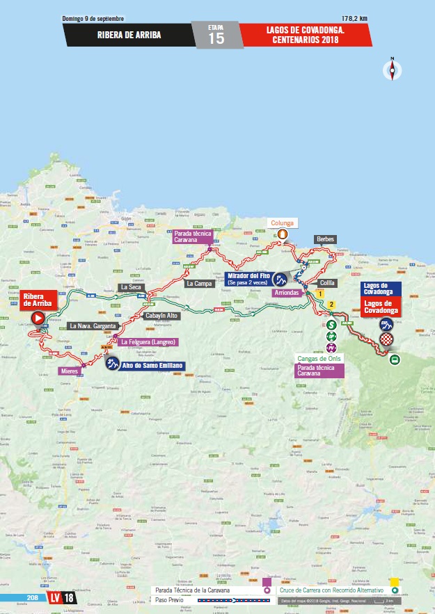 Streckenverlauf Vuelta a Espaa 2018 - Etappe 15