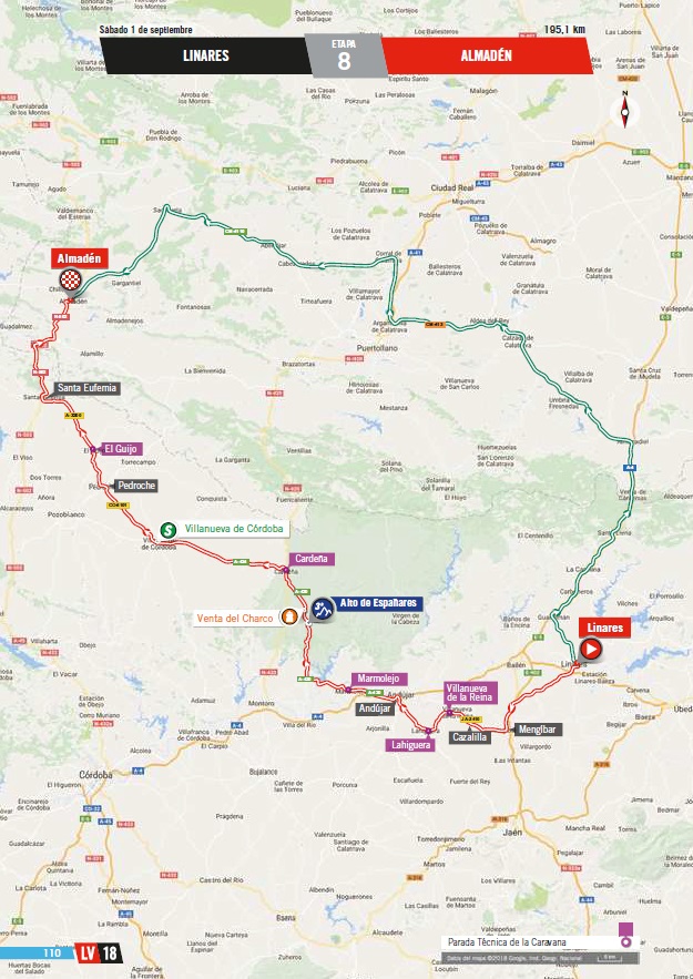 Streckenverlauf Vuelta a Espaa 2018 - Etappe 8