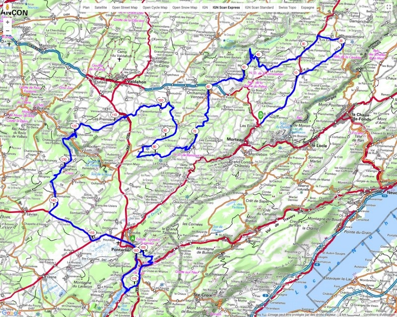 Streckenverlauf Tour du Doubs 2018