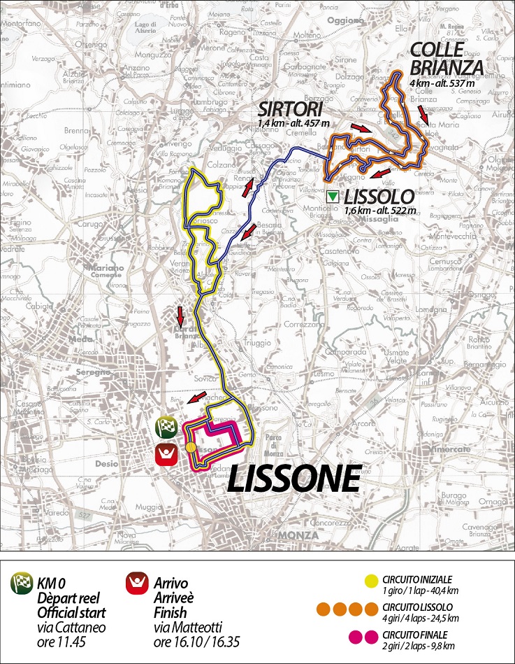 Streckenverlauf Coppa Agostoni - Giro delle Brianze 2018
