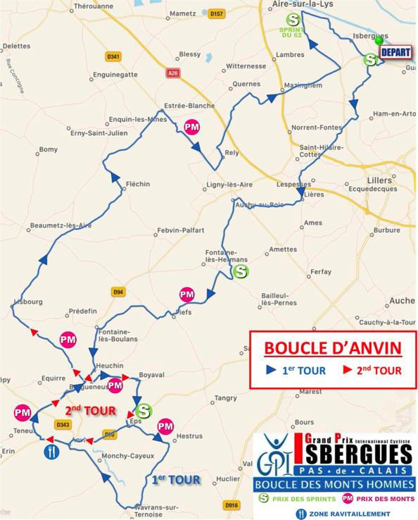 Streckenverlauf Grand Prix dIsbergues - Pas de Calais 2018