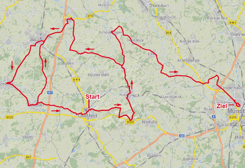 Streckenverlauf Sparkassen Mnsterland Giro 2018
