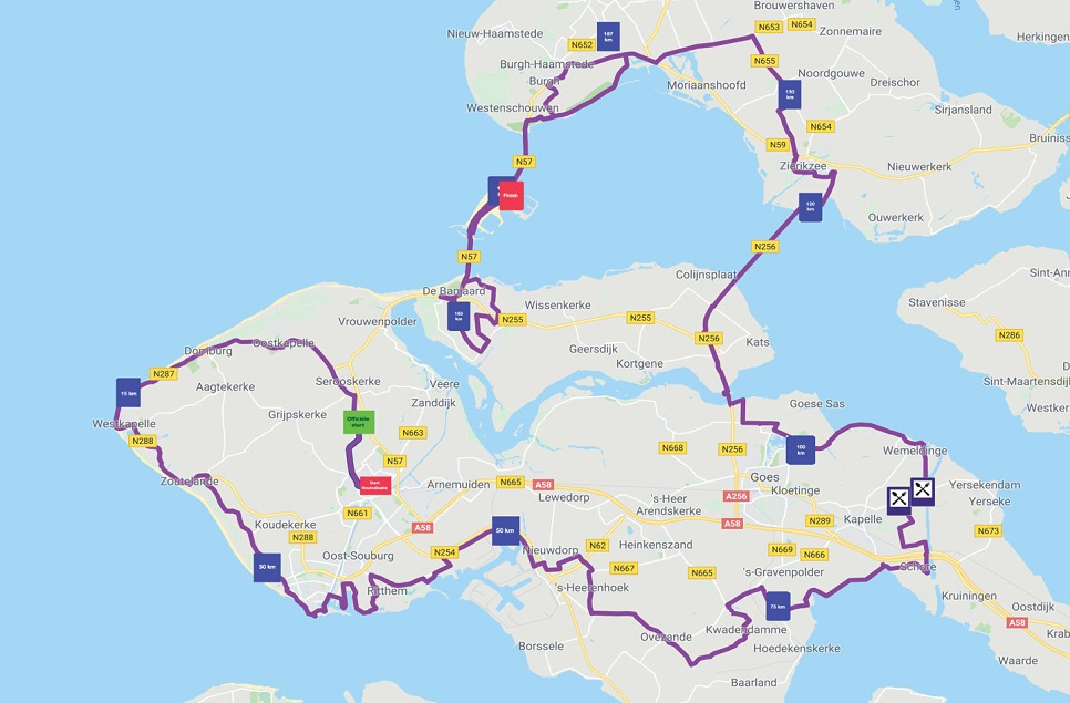 Streckenverlauf Tacx Pro Classic / Ronde van Zeeland 2018