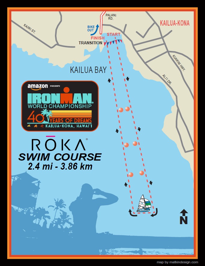 Ironman Hawaii 2018 - Karte Schwimm-Strecke