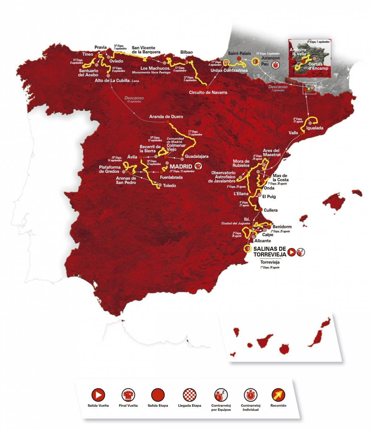 Prsentation Vuelta a Espaa 2019: Streckenkarte