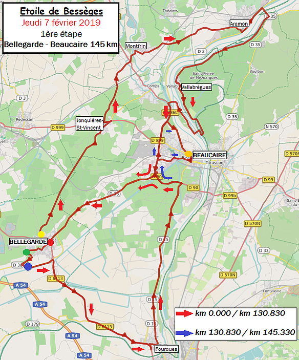 Streckenverlauf Etoile de Bessges 2019 - Etappe 1