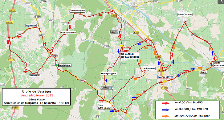 Streckenverlauf Etoile de Bessges 2019 - Etappe 2