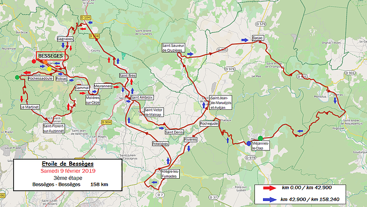 Streckenverlauf Etoile de Bessges 2019 - Etappe 3