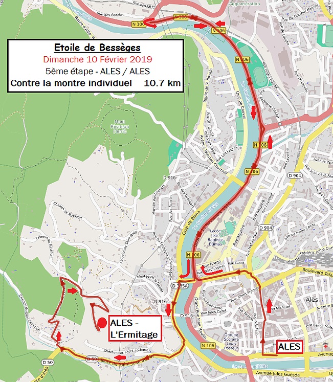 Streckenverlauf Etoile de Bessèges 2019 - Etappe 4