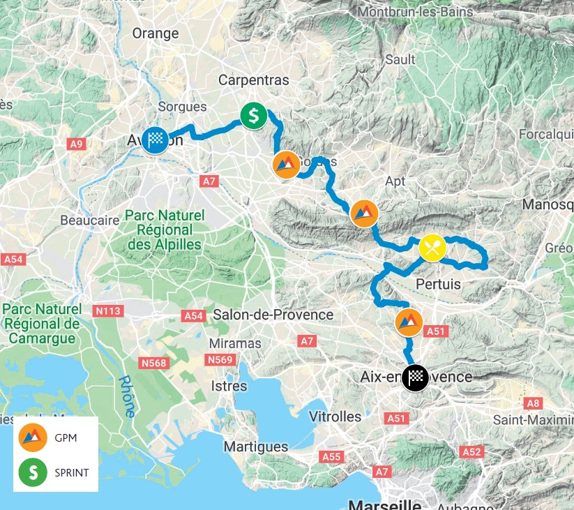 Streckenverlauf Tour de la Provence 2019 - Etappe 4