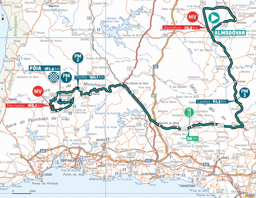 Streckenverlauf Volta ao Algarve em Bicicleta 2019 - Etappe 2