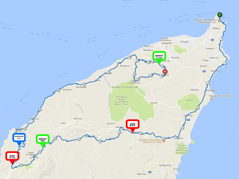 Streckenverlauf International Tour of Rhodes 2019 - Etappe 1