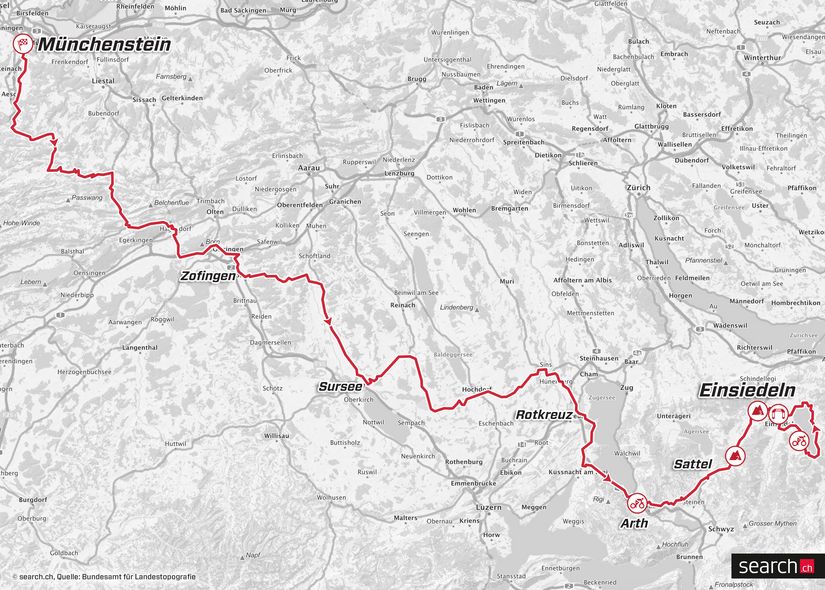 Streckenprsentation der Tour de Suisse 2019: Karte Etappe 5
