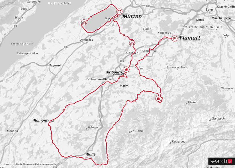 Streckenprsentation der Tour de Suisse 2019: Karte Etappe 3