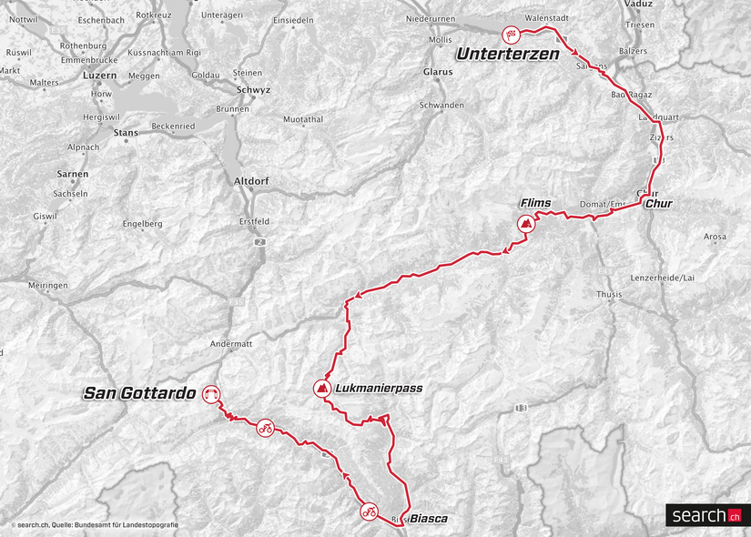 Streckenprsentation der Tour de Suisse 2019: Karte Etappe 7