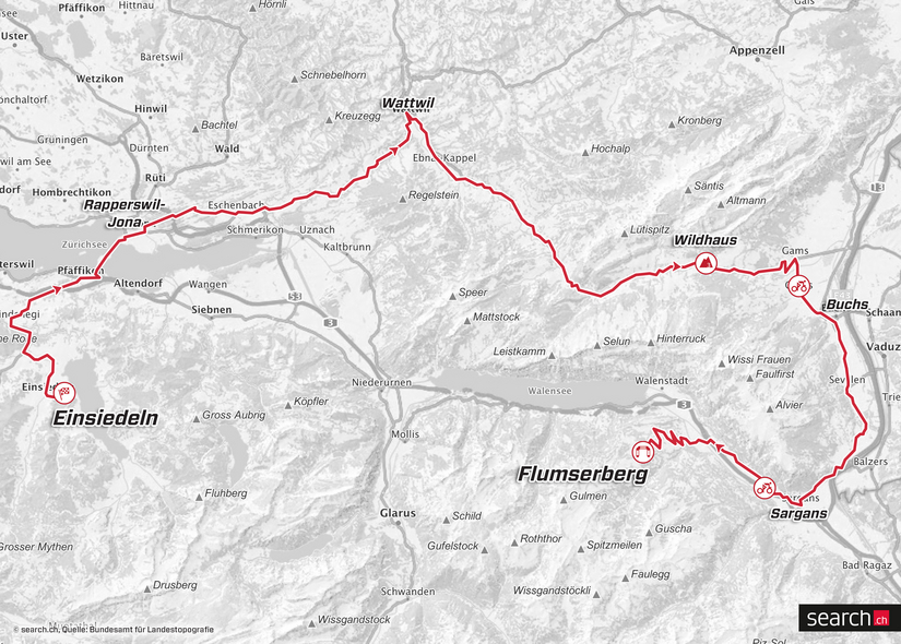 Streckenprsentation der Tour de Suisse 2019: Karte Etappe 6