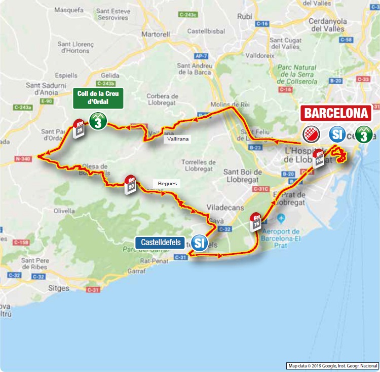 Streckenverlauf Volta Ciclista a Catalunya 2019 - Etappe 7