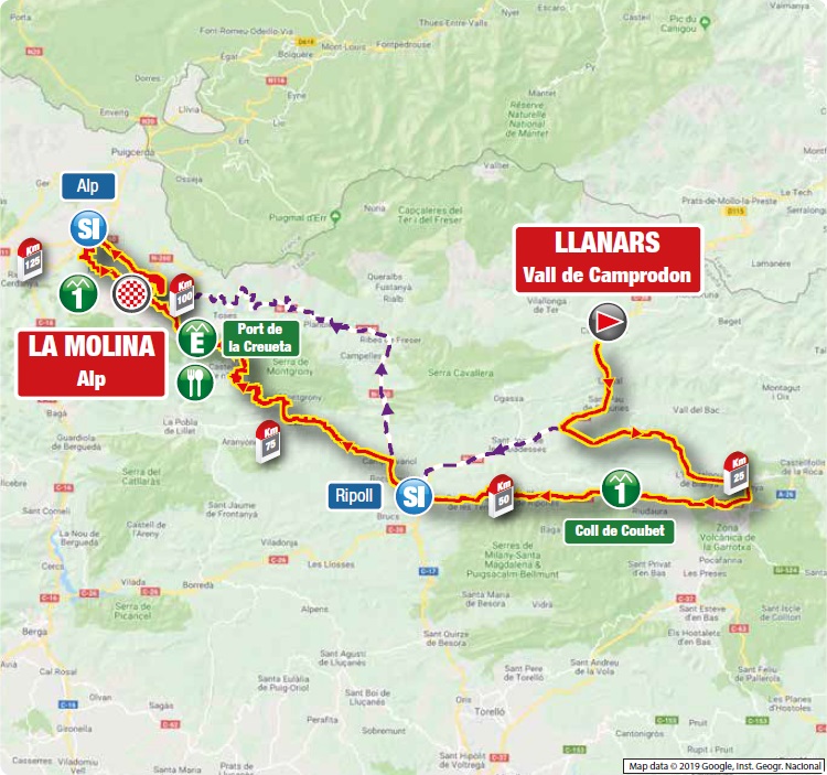 Streckenverlauf Volta Ciclista a Catalunya 2019 - Etappe 4