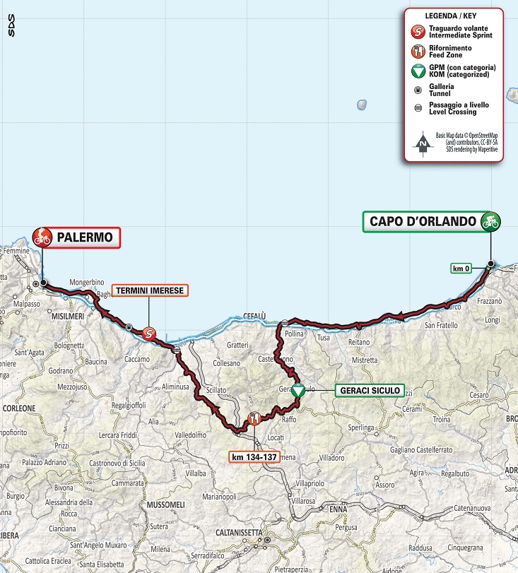 Streckenverlauf Giro di Sicilia 2019 - Etappe 2