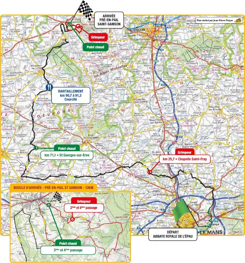 Streckenverlauf Circuit Cycliste Sarthe - Pays de la Loire 2019 - Etappe 3