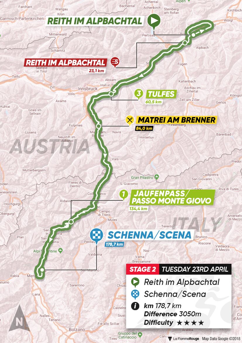 Streckenverlauf Tour of the Alps 2019 - Etappe 2