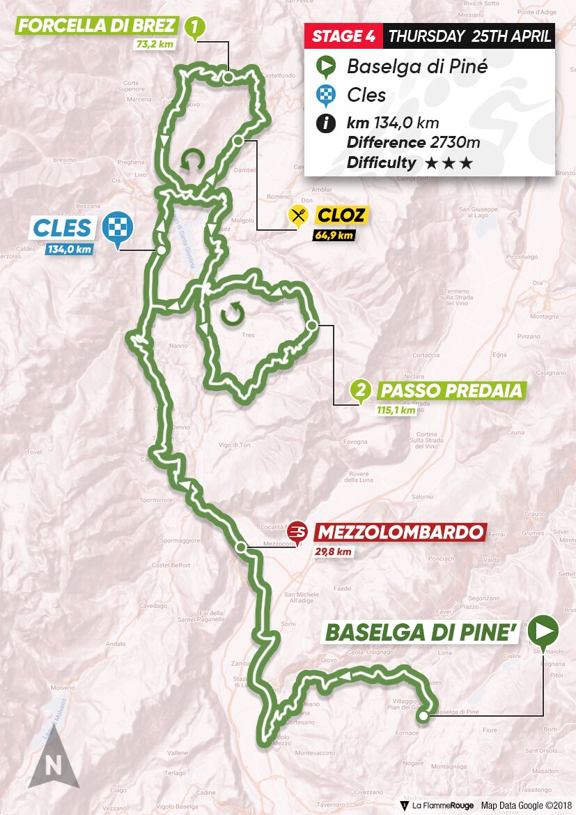 Streckenverlauf Tour of the Alps 2019 - Etappe 4