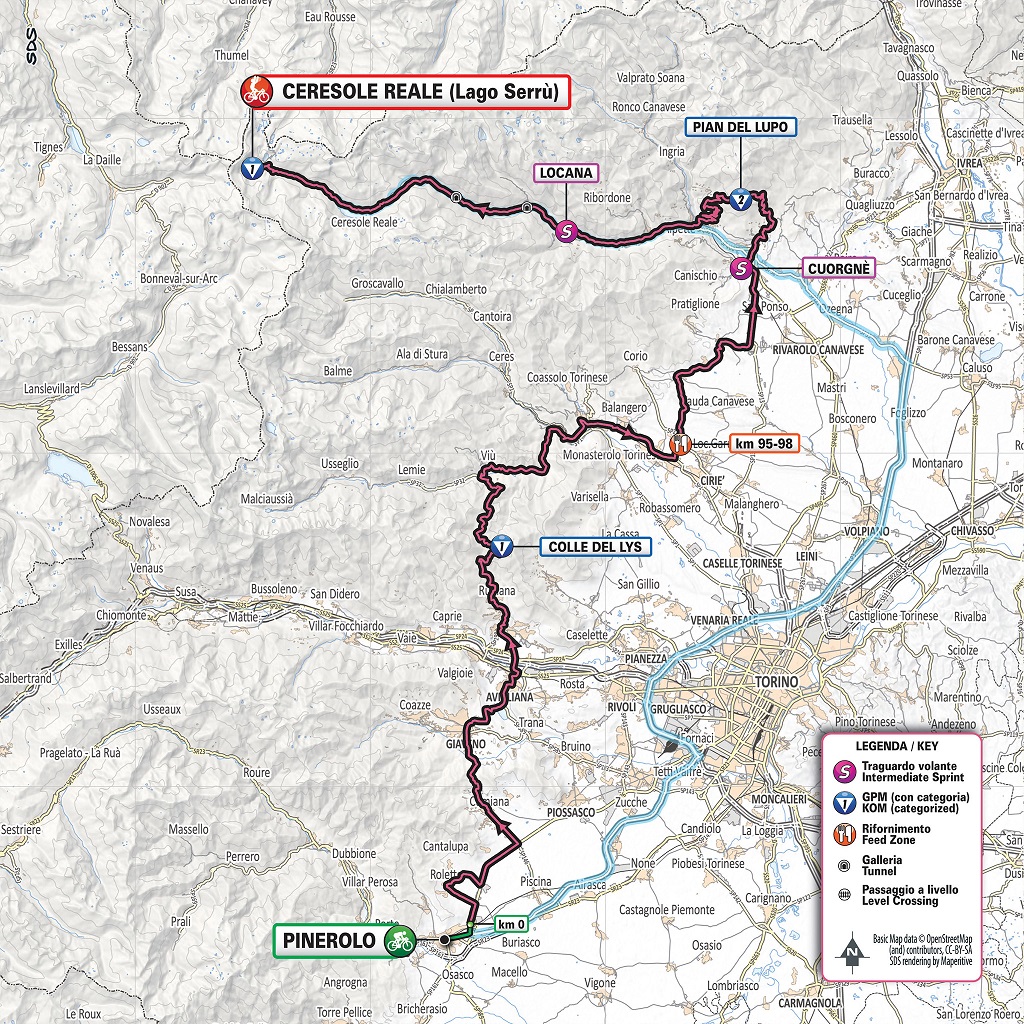 Streckenverlauf Giro dItalia 2019 - Etappe 13