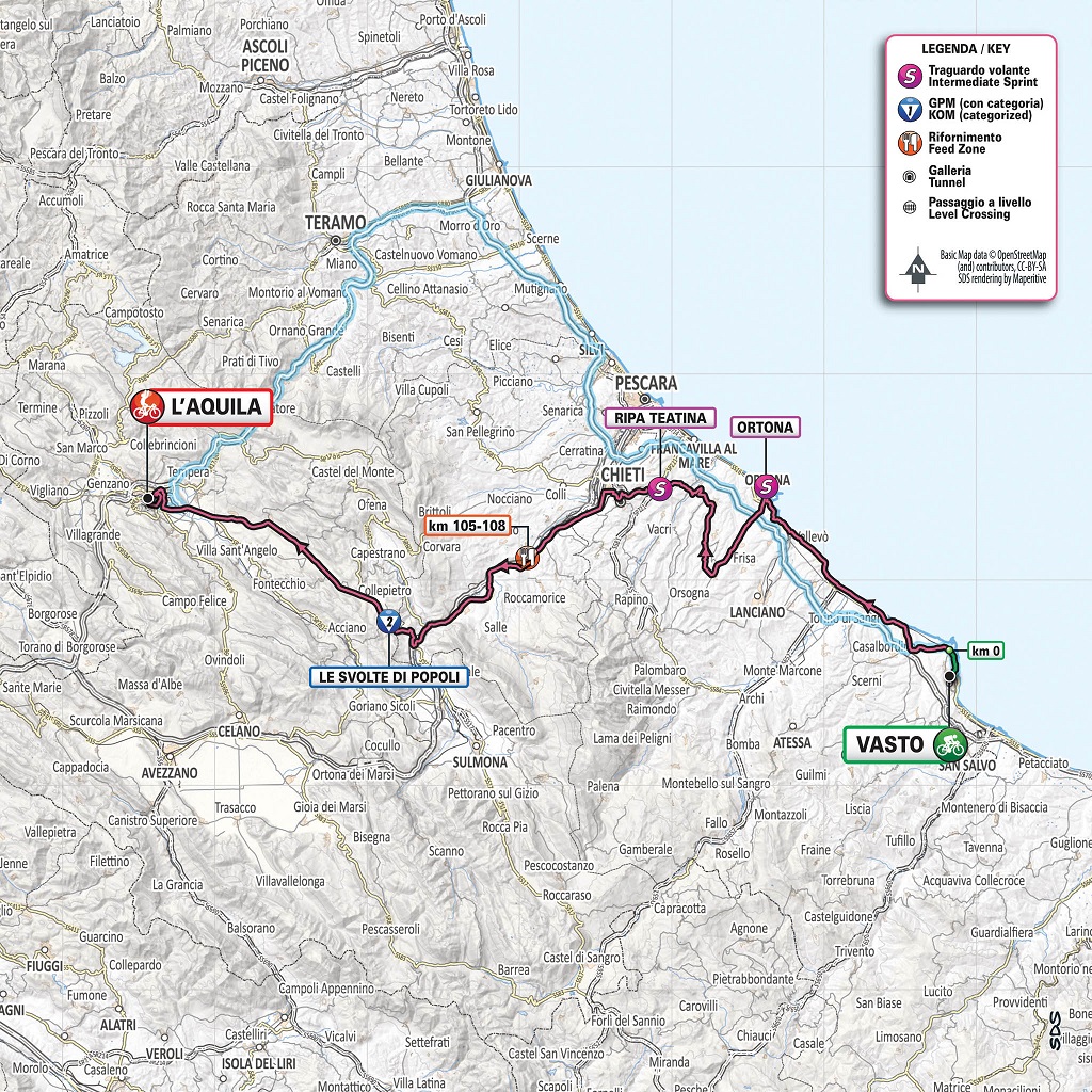 Streckenverlauf Giro dItalia 2019 - Etappe 7