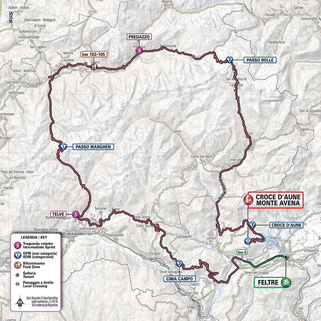 Streckenverlauf Giro dItalia 2019 - Etappe 20