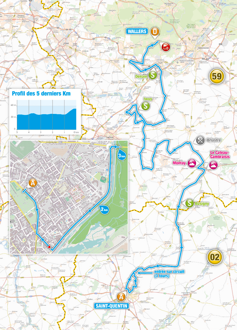 Streckenverlauf 4 Jours de Dunkerque / Grand Prix des Hauts de France 2019 - Etappe 2