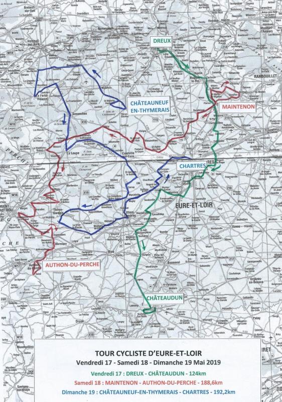 Streckenverlauf Tour dEure-et-Loir 2019